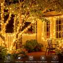 4 Pack Solar String Lights, Total 132Ft 400 LED Solar Powered Twinkle String Lights Waterproof with 8 Lighting Modes Green Wire for Patio Garden Party Yard Wedding Decors (Warm White)