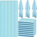 Preboun 24 Pcs Striped Beach Towels Bulk Oversized Pool Quick to Dry Bath Striped Towel for Hotel, Spa Hot Tub, Bath and Swim Summer, 28 x 60 Inches (Blue)