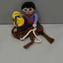 NACOCO Cowboy Rider Dog Costume for Dogs Clothes Knight Style with Doll and Hat for Halloween Day Pet Costume (XS) Blue