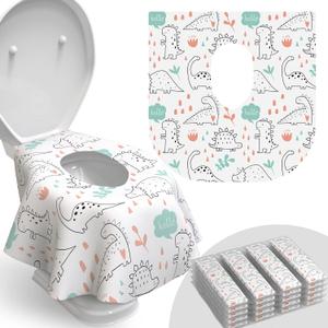 Relyo Disposable Toilet Seat Cover for Travel  20 Pack with Covers Wrapped in Sets of 2, Non-Flushable Liners, Fits Most Seats  Kids, Toddlers, Adults (Dinosaurs, 20)