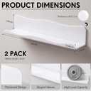 Pinkunn 2 Pack 24 Inch Acrylic Floating Shelves for Wall, No Drill, White