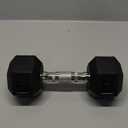 Basics Rubber Encased Exercise & Fitness Hex Dumbbell, Hand Weight for Strength Training, 20 lbs, Black