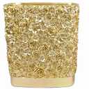 Hymmah Bathroom Trash Can 1.8 Gallon(7 Liter) Small Kitchen Garbage Can,Decor Wastebasket for Bedroom Office,Resin Hand-Carved Rose Flower Gold