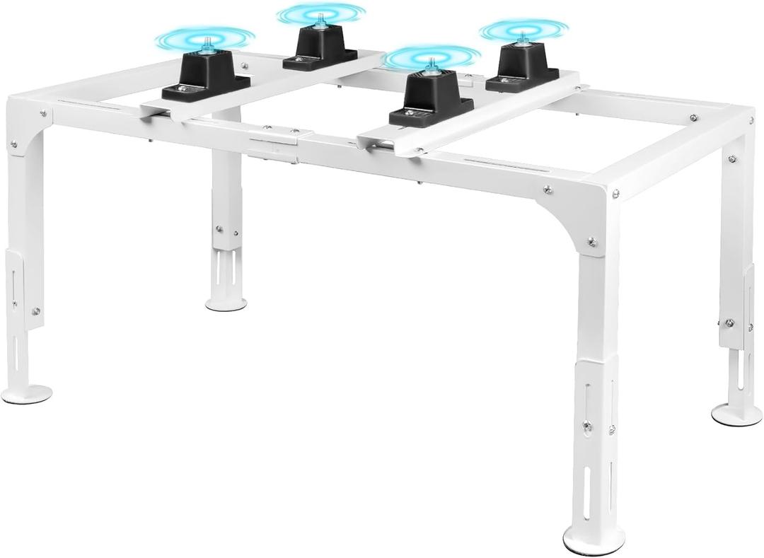 Mini Split Ground Stand, Adjustable Anti-Vibration Mini Split Stand w/ 400LBS Load Capacity, Heavy Duty AC Stand for 9,000-12,000 BTU Ductless Mini Split Air Conditioner Heat Pump