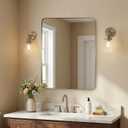 ANDY STAR Brushed Champagne Bronze Mirrors for Bathroom Sink, 24x32 Inch Bathroom Vanity Mirror with Rectangular Metal Frame-Modern Clean Design with Superior Stainless Steel Frame