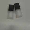2 Pack 20ml/0.7oz Empty Frosted Glass Foundation Bottle, Travel Refillable Square Lotion Pump Bottles for Essential Oils Cream Cosmetic Foundation Emulsion