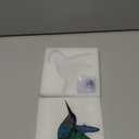 Lolitarcrafts Stained Glass Hummingbird Window Hangings with Flowers, Bird Stained Glass Suncatcher for Window Decor Hummingbird Gifts for Mom,Bird Lovers (Blue A)