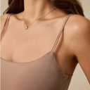 SOLY HUX Women's Spaghetti Strap Camisole Sleeveless Padded Basic Layering Fitted Cami Tops (Beige, S)