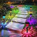 TISEJOY Solar Pathway Lights Outdoor Waterproof 8 Pack Color Changing Garden Light for Yard Patio Driveway Walkway Lawn Landscape Lighting for Outdoor 4th of July Decorations