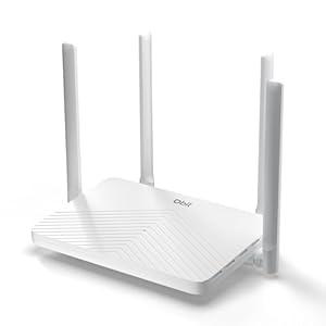 DBIT AC1200 Gigabit WiFi Router, 2.4GHz + 5GHz Dual Band MU-MIMO, 4x1000Mbps Ethernet Ports, 4x5dBi Antennas, Router/ AP/ Repeater Modes, EasyMesh, Compatible with ISPs