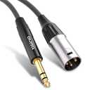 Tisino 1/4" to XLR Cable, 6.35mm TRS to XLR Male Nylon Braid Quarter inch TRS to XLR Male Balanced Interconnect Microphone Cord Patch Cable - 6.6ft