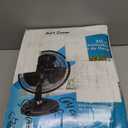 Comfort Zone Oscillating Table Fan with Adjustable Tilt, Convenient Push Button Controls, Quiet, 12 inch, 3 Speed, Desk Fan, Airflow 7.25 ft/sec, Ideal for Home, Bedroom, Dorm & Office, CZ121BK