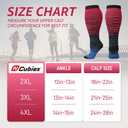 CUBlEX 4 Pairs Plus Size Compression Socks Unisex 20-30mmHg Knee high XXL- XXXXL for Woman & Man (Black)