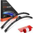 A-Premium Windshield Wiper Blades - Compatible with Chevrolet Blazer & Cadillac XLR & GMC Jimmy, Sonoma& Oldsmobile Bravada - 20" and 20", Hook, w/Wear Indicator & Towel, Left and Right (Pack of 2)