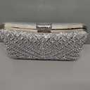 Women Sparkly Rhinestone Clutch with Chains, Glitter Evening Handbag Purse Shoulder Bag for Wedding Party Prom