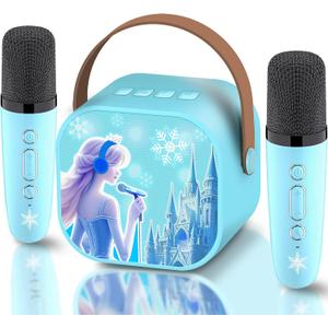 Frozen Toys for Girls Mini Karaoke Machine for Kids Princess Toys 3 4 5 6 7 8 9 10 Year Old Girl Birthday Gifts Kids Toys Toddler Wireless Microphones