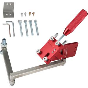 Lawn Mower Blade Sharpener 15-45 Adjustable Frame, Ball Bearing Handle for Right/Left Blades, Angle Grinder Attachment, Universal Garden Tool KitRed