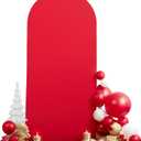 7.2FT Red Arch Backdrop Cover, Spandex Fitted Wedding Arch Stand Covers 2-Sided Round Top Chiara Stretchy Arch Backdrop Cover for Wedding Birthday Party Baby Shower Banquet Decoration