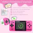 Handheld Game for Kids -Preloaded 220 Retro Video Games, Portable Gaming Player with Rechargeable Battery 3.0" LCD Screen, Mini Arcade Electronic Toy Gifts for Boys Girls (Red), 2.8 inches x 5.9 inches x 0.7 inches