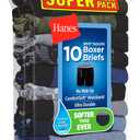 Hanes Boys' Underwear, Boxer Briefs for Boys and Toddlers, Soft Cotton, 7 and 10 Packs (Black, L)