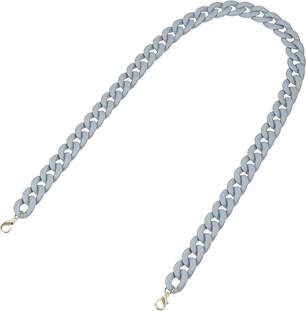 uxcell Acrylic Purse Strap, 35.4 Inch Matte Bag Chain Shoulder Purse Clutches Strap Replacement Bag Chain with Buckle for Handbag, Shoulder Bag Crossbody, Gray