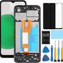 for Samsung Galaxy A03 Core Screen Replacement with Frame for Samsung A03 CORE a032 Screen Replacement A032M/DS A032F/DS LCD Display digitizer Touch Screen Assembly with Repair Part Tools 6.5 inch