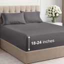 CGK Linens Extra Deep Pocket King Sheets - 4 Piece Breathable & Cooling Bed Sheets - Hotel Luxury Bed Sheet Set - Super Soft, Wrinkle Free and Comfy - Fits Extra Deep Mattresses - Dark Grey Sheets Set