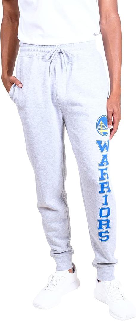 Ultra Game Men's NBA Official Super Soft Team Jogger Sweatpants (Gray, M)