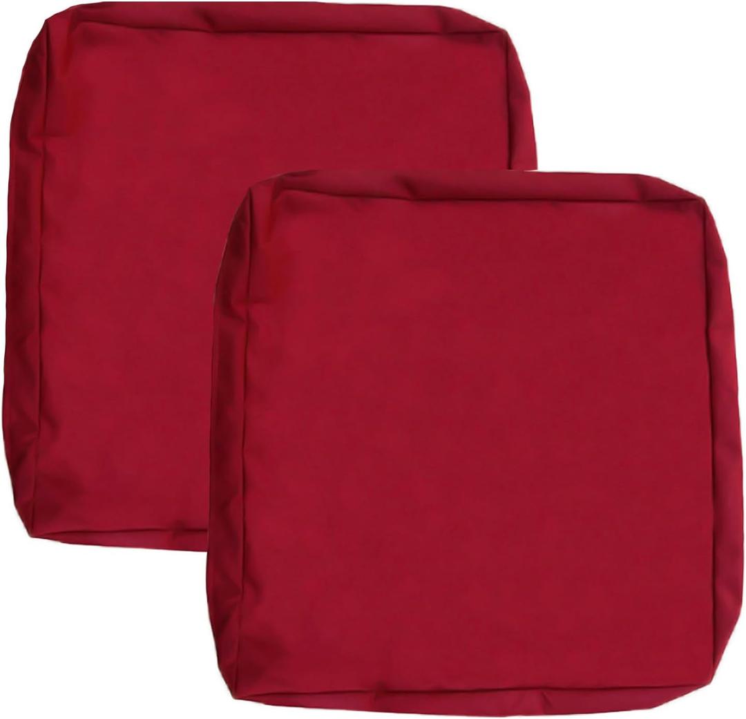 Sqodok Patio Cushion Covers 22x20 Waterproof Outdoor Cushion Covers Replacement 2Pack Patio Cushion Seat Slicovers for Sectional Sofa, Wicker Chair, Burgundy