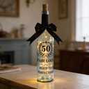 50th Birthday Gifts for Women Her Men Him 25 oz Lighted Wine Bottle 50 Fabulous Aged to Perfection 50-year-old Birthday Decoration for Mom Aunt Wife Grandma 50th Retirement Anniversary Wedding