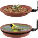 Bird Feeder Trays Tree Mounted Fence Mounted Wild Bath Feeding Platform, Bath Bowl with Heavy Duty Metal Ring for Backyard Terrace, 6.7in Birds Food Water Plate (2 pots) (#911)