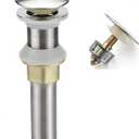 Rockgoya Bathroom Sink Drain, Drain Stopper Bathroom Sink Without Overflow, Pop Up Drain Assembly with Detachable Strainer Basket, Built-in Anti-Clogging Strainer, Stainless Steel Brushed Nickel