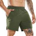 MIER Men's Running Shorts 7" Quick Dry Gym Athletic Workout Shorts with Zipper Pockets
