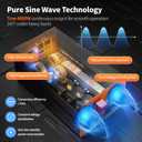 4000 Watt Pure Sine Wave Inverter 12V DC to 110V/120V AC Converter for RV/Truck/Home/Off-Grid Solar Car Power Inverter for Vehicles with 4 AC, 2 USB & 1 Type-C Ports, Hardwire Kit, Remote Controller