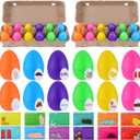 78 Pcs Easter Eggs with Matching Religious Story Cards Christian Easter Craft Kits Egg Shape Cards Christian Plastic Eggs for Basket Stuffers Holy Week Gift