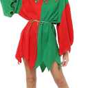 EraSpooky Women Christmas Santa Elf Costume for Christmas Party (One Size)