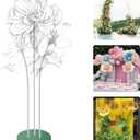 Mverse Giant Flower Stand Base and Stem, Weighted Iron Base, Flexible Pole, 3 Bendable Aluminum Pipes and Pins for DIY Paper Flowers, Wedding Arch, Party Backdrop