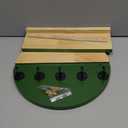 Key and Mail Holder for Wall Decorative, Wooden Boho Key Hanger with Shelf, Unique Two-Tone Circular Design Entryway Key Rack - Brown & Green