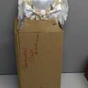 2026 Angel Tree Topper with Lights, Vintage Angel Christmas Tree Topper Lighted Battery Operated with Plump Wings for Christmas Indoor Decoration Gold & White, 12.6