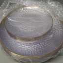 Rubtlamp 60Pcs Clear Plastic Plates, Clear Disposable Plates With Gold Rim, Heavy-duty Gold Plates, Hammered Party Plates Include 30Clear Dessert-Platos,30Dinner-Platos for Wedding, Party