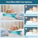 Cervical Pillow for Neck & Shoulder Pain Relief Sleeping - Ergonomic Contour Pillows - Memory Foam Pillow for Side, Back & Stomach Sleepers (Queen Size 25.5"Lx15.5"Wx5.5"H, White Blue)