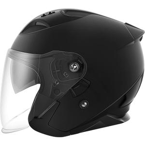 Motorcycle Open Face Helmet YEMA YM-637 DOT Approved 3/4 Half Helmet with Sun Visor for Adult Men Women (Small, Matte Black)