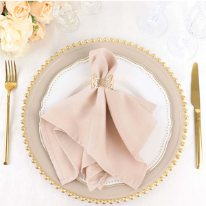 16 Pack Polyester Napkins 17"x17" Blush - Wrinkle Resistant & Easy Care Cloth Napkins