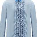 EDAUWAE Harry and Lloyd Costume Shirt,Mens Fun Suit Dumber Orange Shirt Dumb Blue Tees with Bow Tie 90s Halloween Cosplay (XXL)