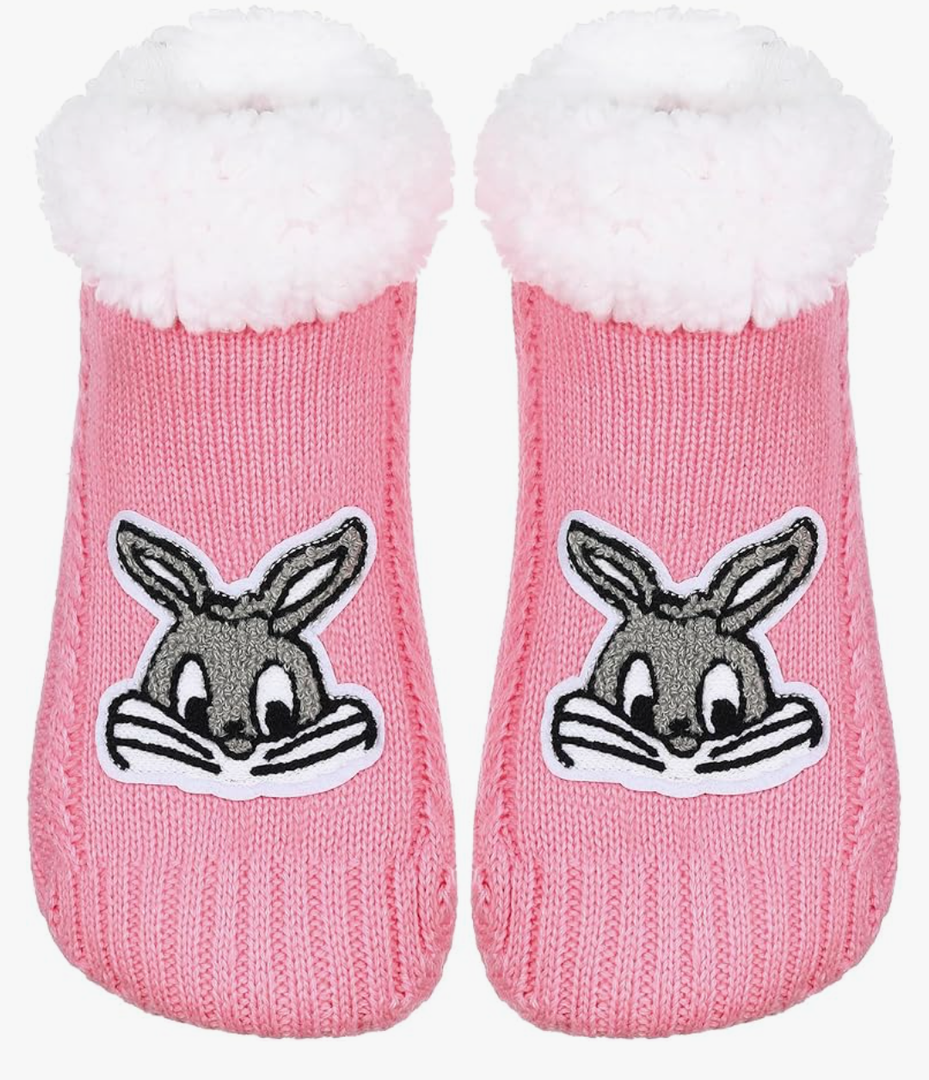 ZYZX Animal Fuzzy Slipper Socks for Women with Grips Winter Cozy Knit Cute Fuzzy Socks Non Slip Sherpa lining Fluffy House Grips Socks Gifts