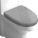 Microfiber Toilet Lid Cover, Soft Velvet Toilet Cover; Absorbent, Machine Washable, Comfortable, Durable Adjustable Toilet Seat Cover Fits Most Toilet Lids (Grey)