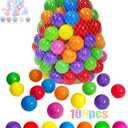 LANGXUN 50 100 200 400 Soft Plastic Ball Pit Balls for Kids, Gift for Baby Toddler Birthday Christmas, Ball Pit Play Tent, Baby Kiddie Pool Water Toys, Party Decoration (100 Balls, 7 Rainbow Colors)