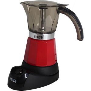 Imusa 6 or 3cup Electric Espresso Maker, Red