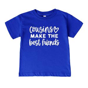 Cousins Make The Best Friends Toddler Short Sleeve T-Shirt, Royal 3T, 2 Pcs