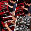 4 x 14 Pack of Magnetic Tool Box Labels  Reusable 3D Heavy Duty Magnetic Toolbox Labels for Garage, Tool Box Magnetic Labels for Trolleys, Toolboxes and Drawer Cabinets (Black)